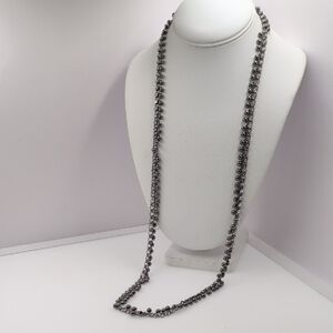 J. Crew Metallic Gray Beaded Necklace